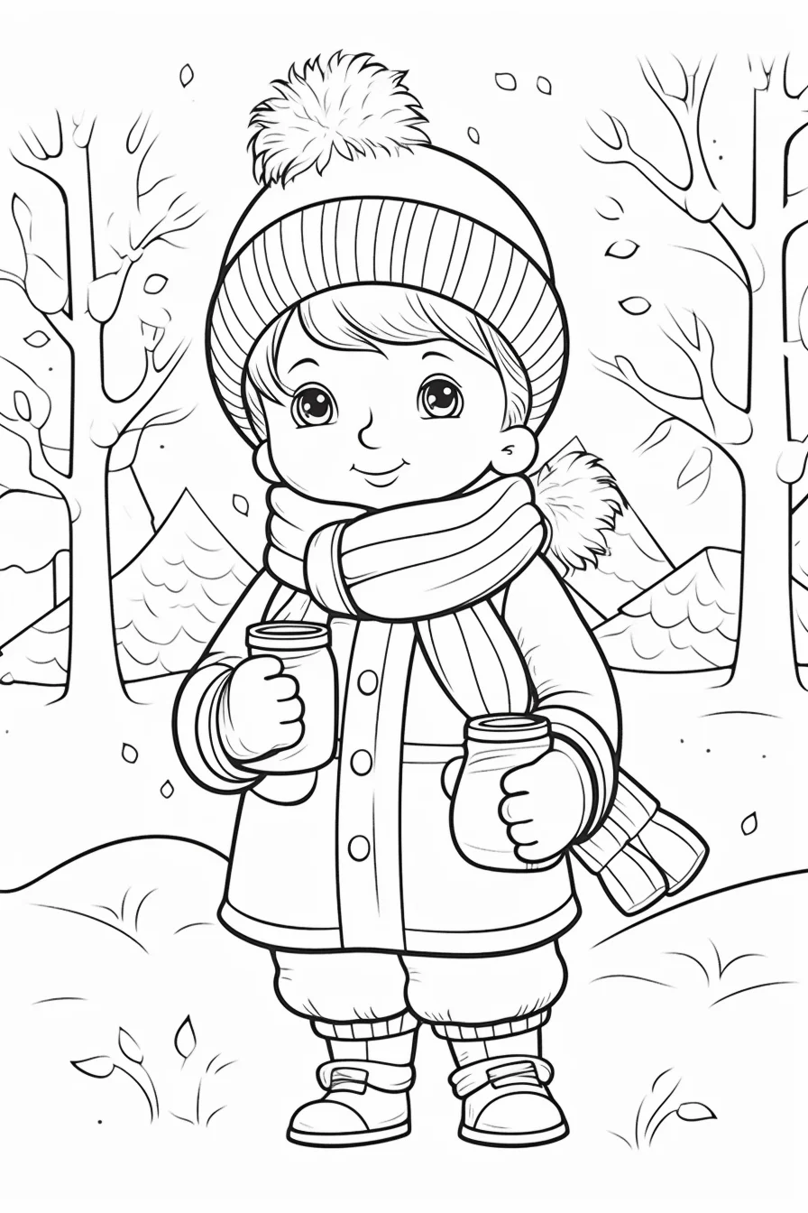 preschool winter coloring pages