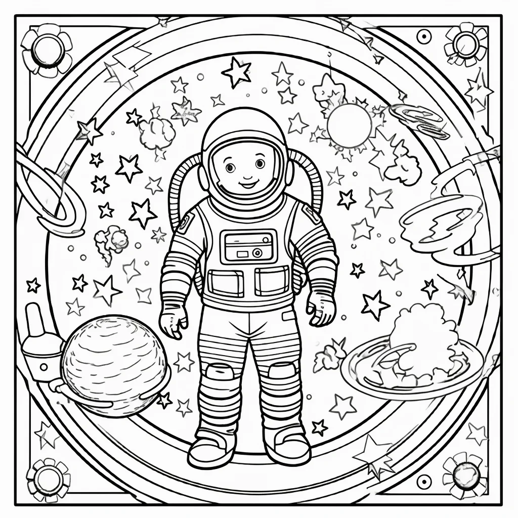 printable astronaut space coloring pages