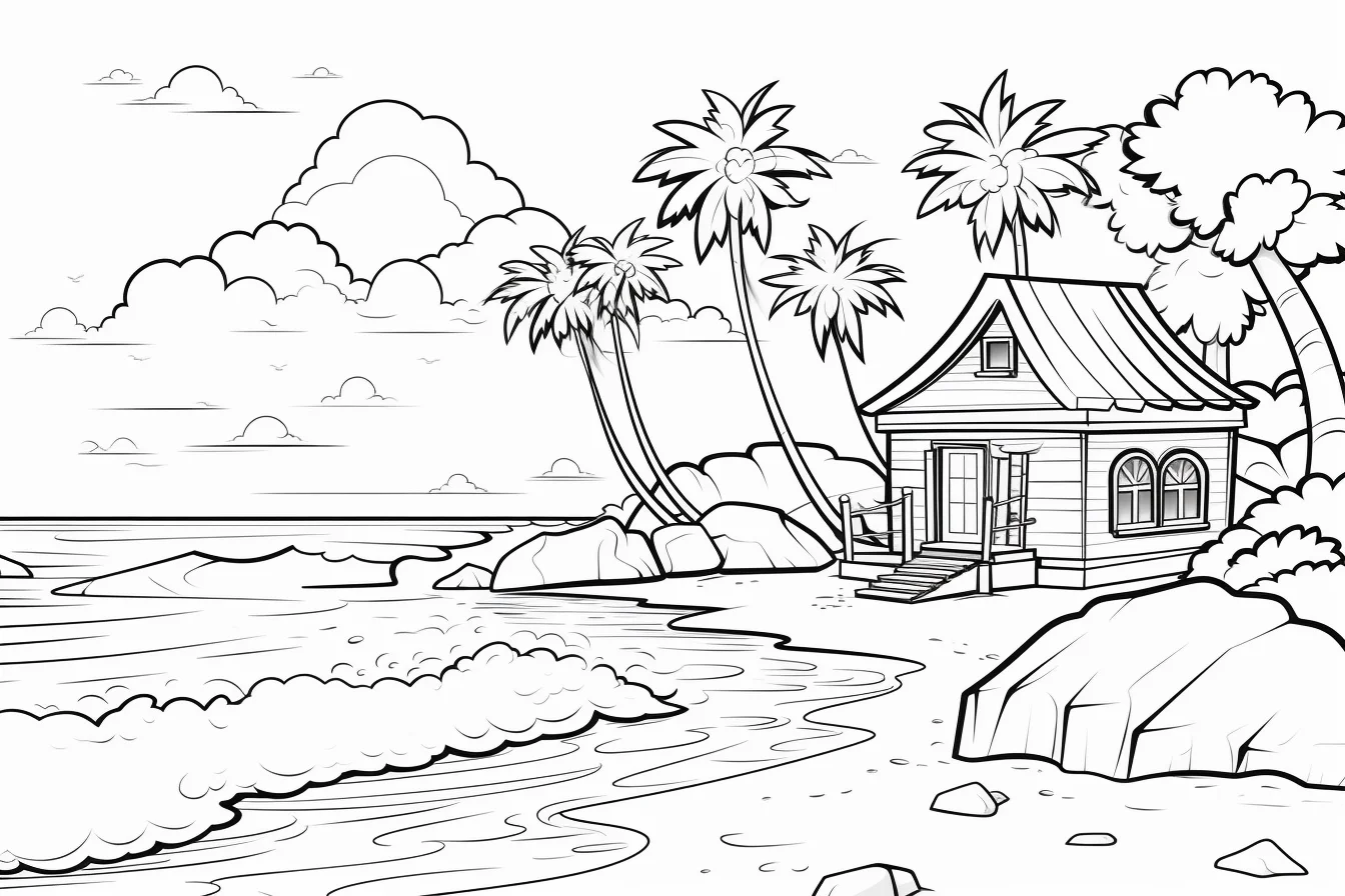 printable beach summer coloring pages