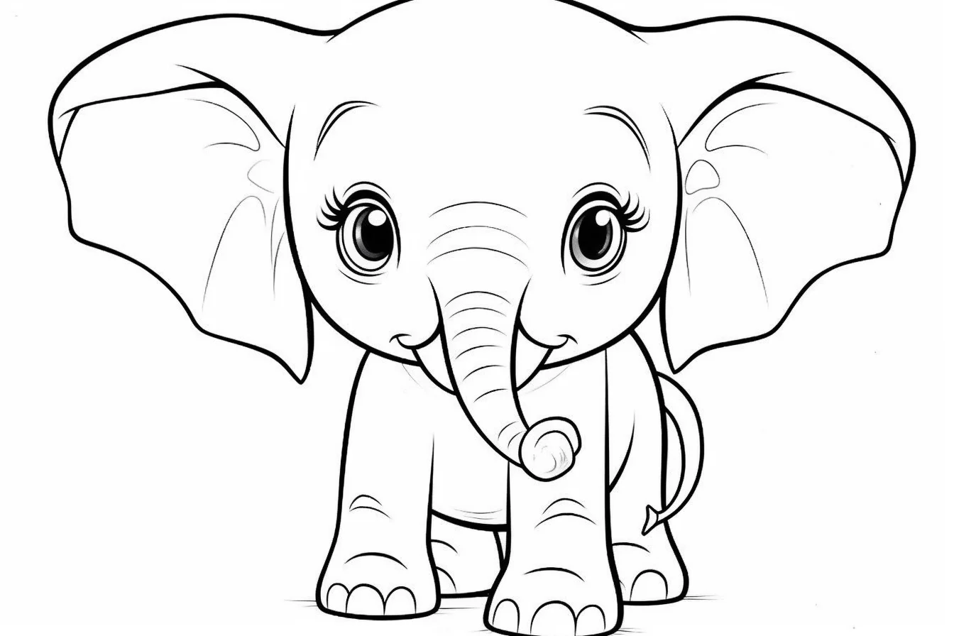 printable cute elephant coloring pages printable