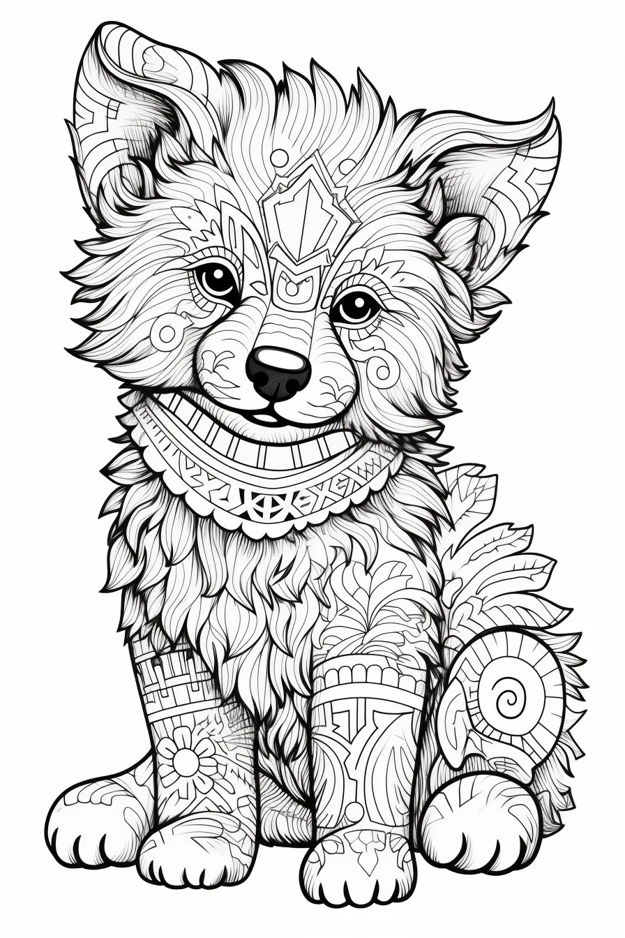 printable cute puppy dog coloring pages for adults