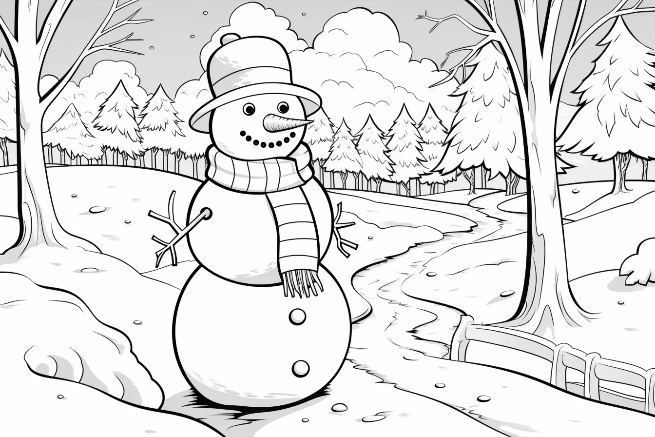 printable cute snowman coloring pages for kids
