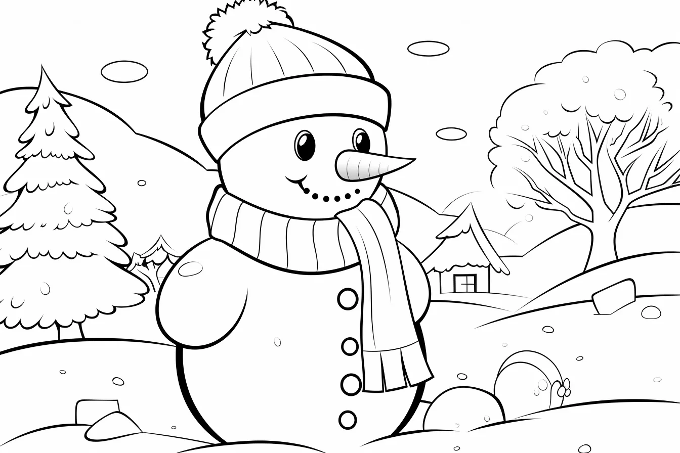 printable cute snowman coloring pages