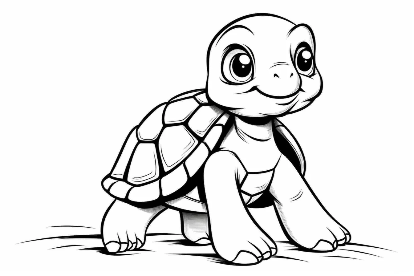 Free Printable Easy Cute Baby Sea Turtle Coloring Pages For Kids