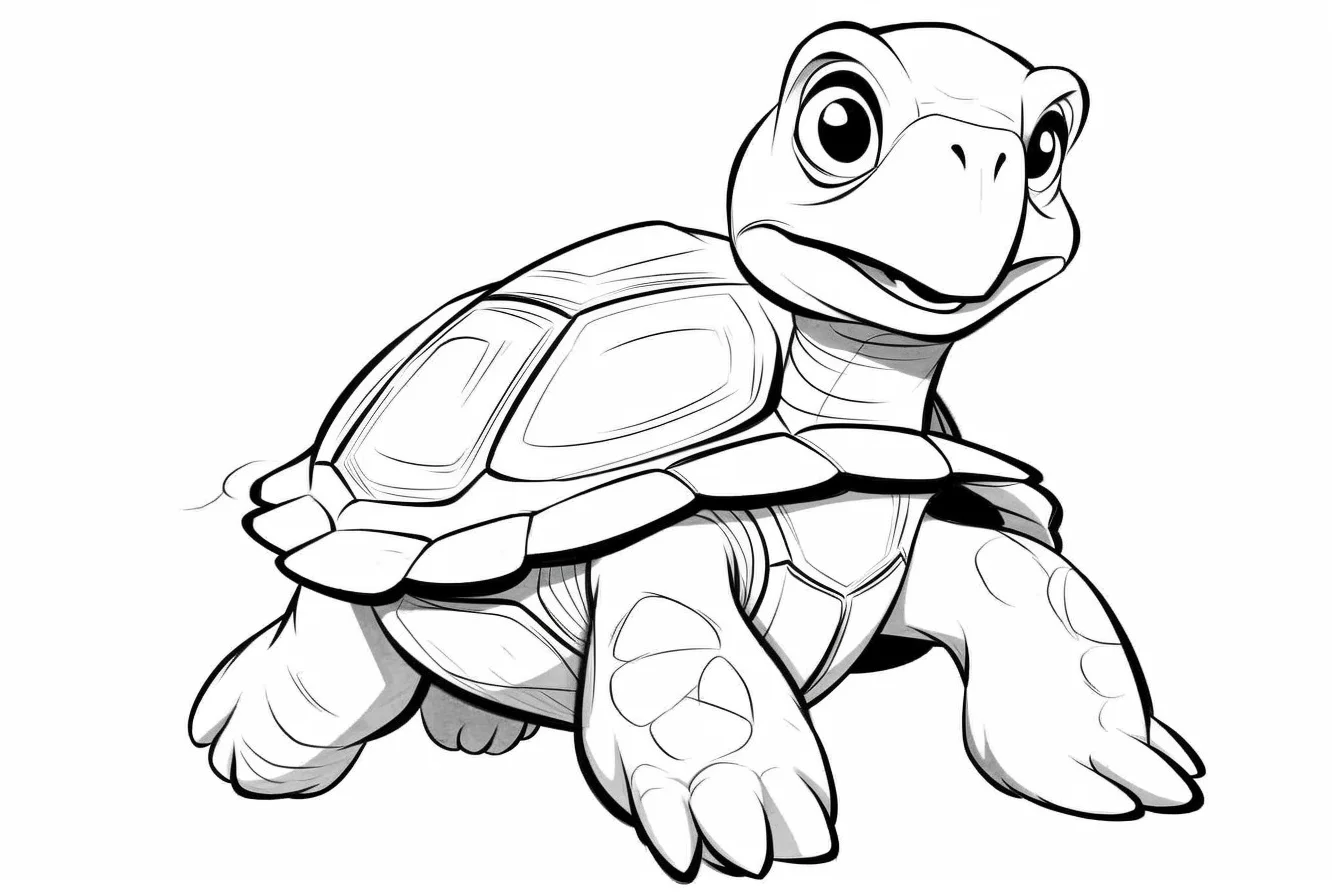 printable cute turtle coloring pages