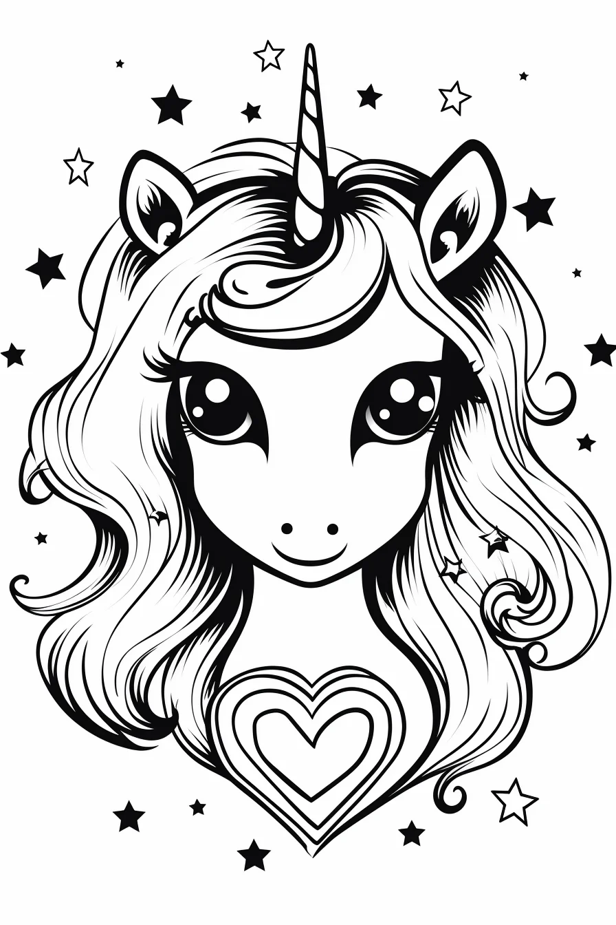 printable cute unicorn coloring pages