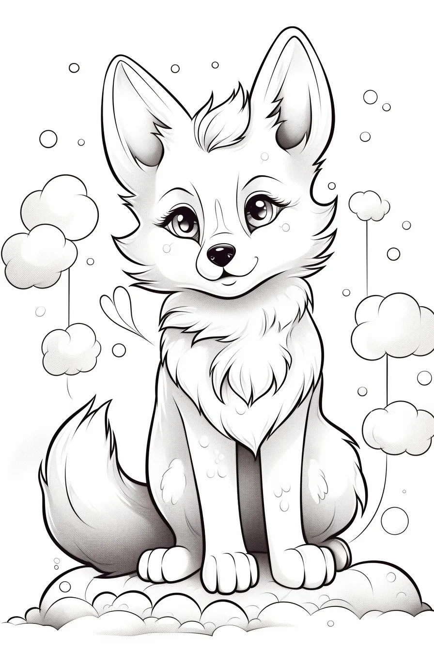printable cute wolf coloring pages