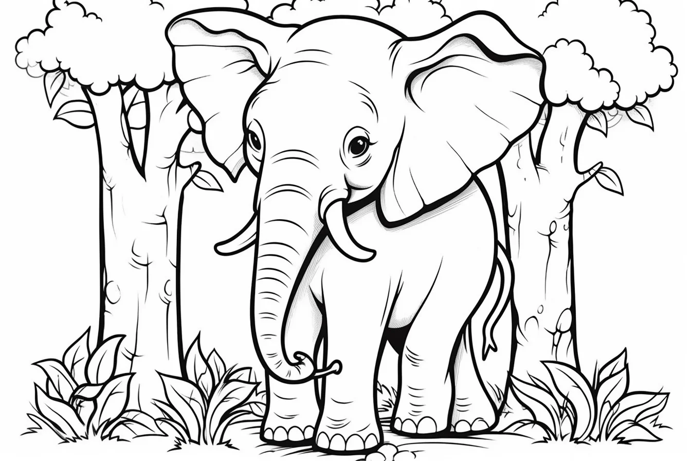 printable detailed elephant coloring pages