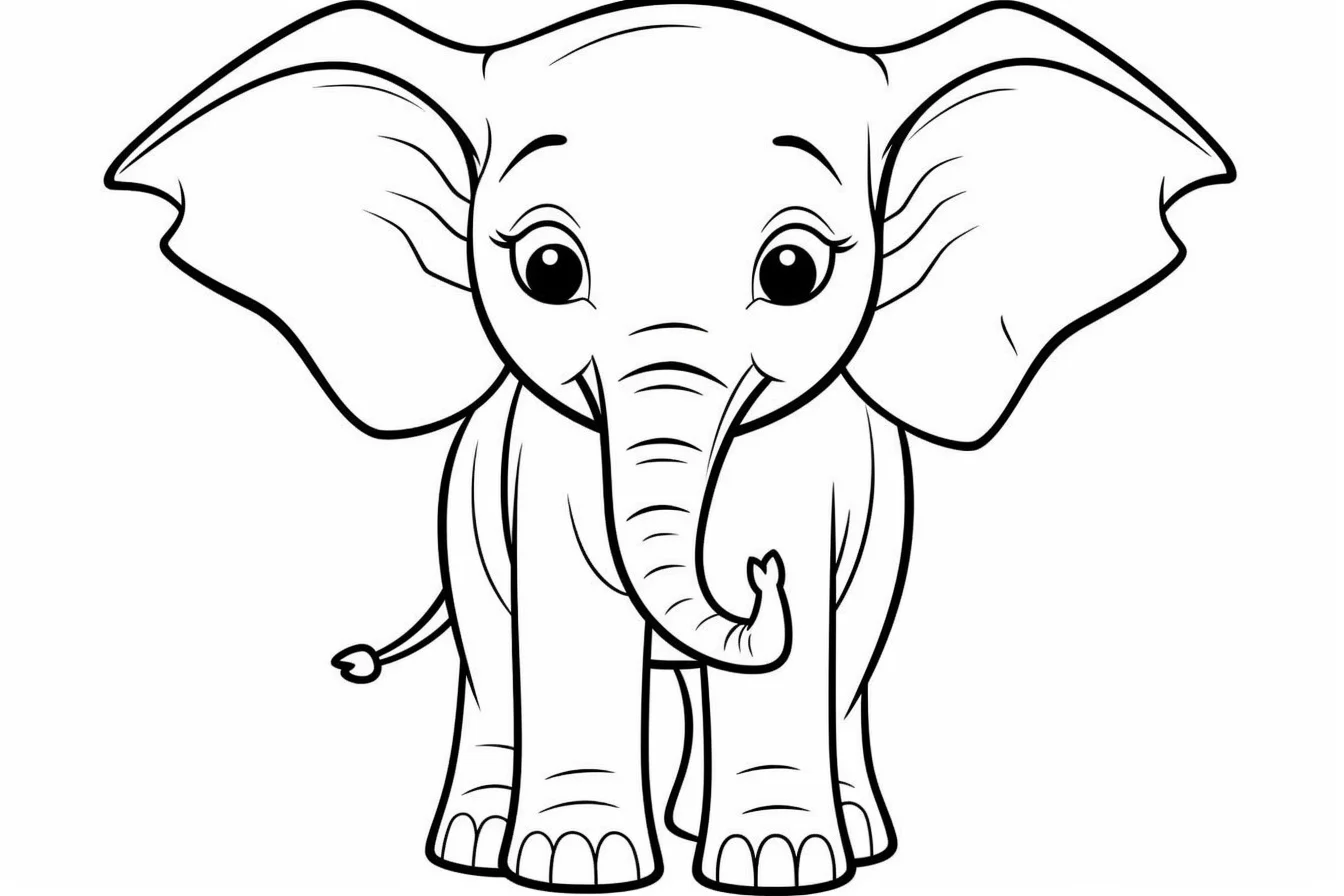 printable elephant coloring pages for kids
