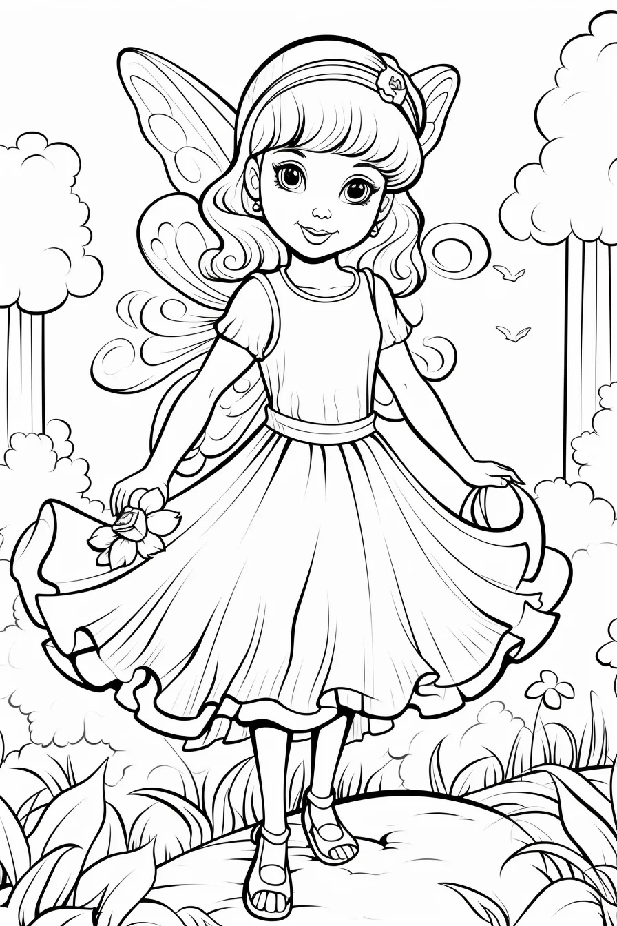 printable fairy coloring sheet