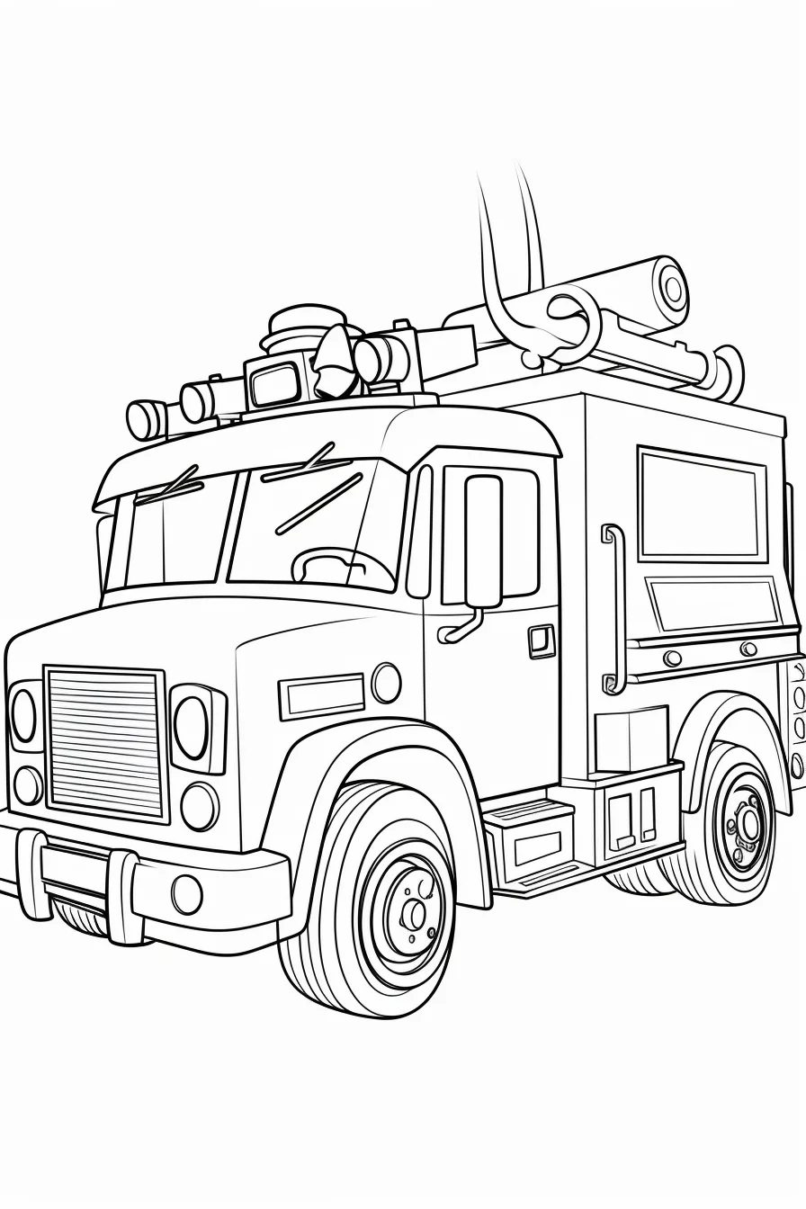printable fire truck car coloring pages