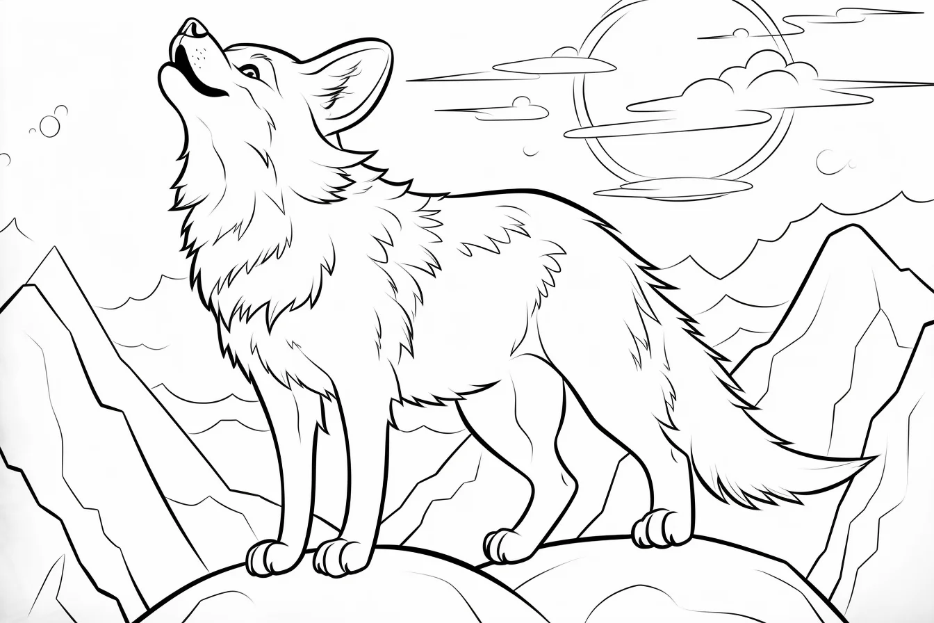 printable howling wolf coloring pages