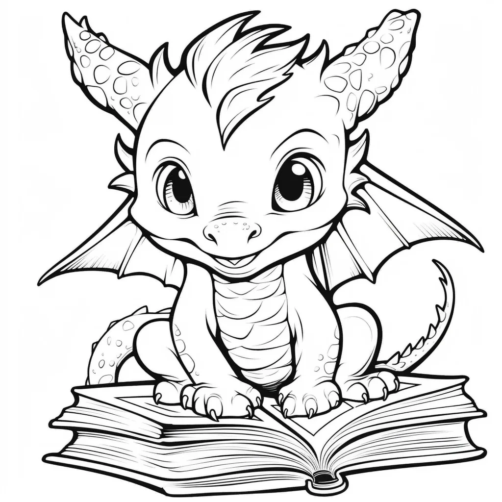 printable kawaii cute dragon coloring pages