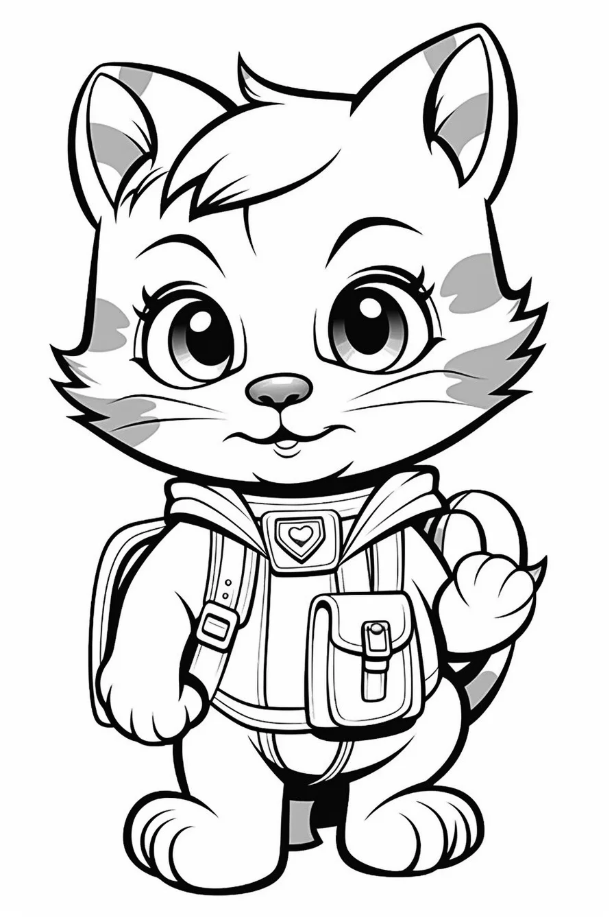 printable kitten cat coloring pages
