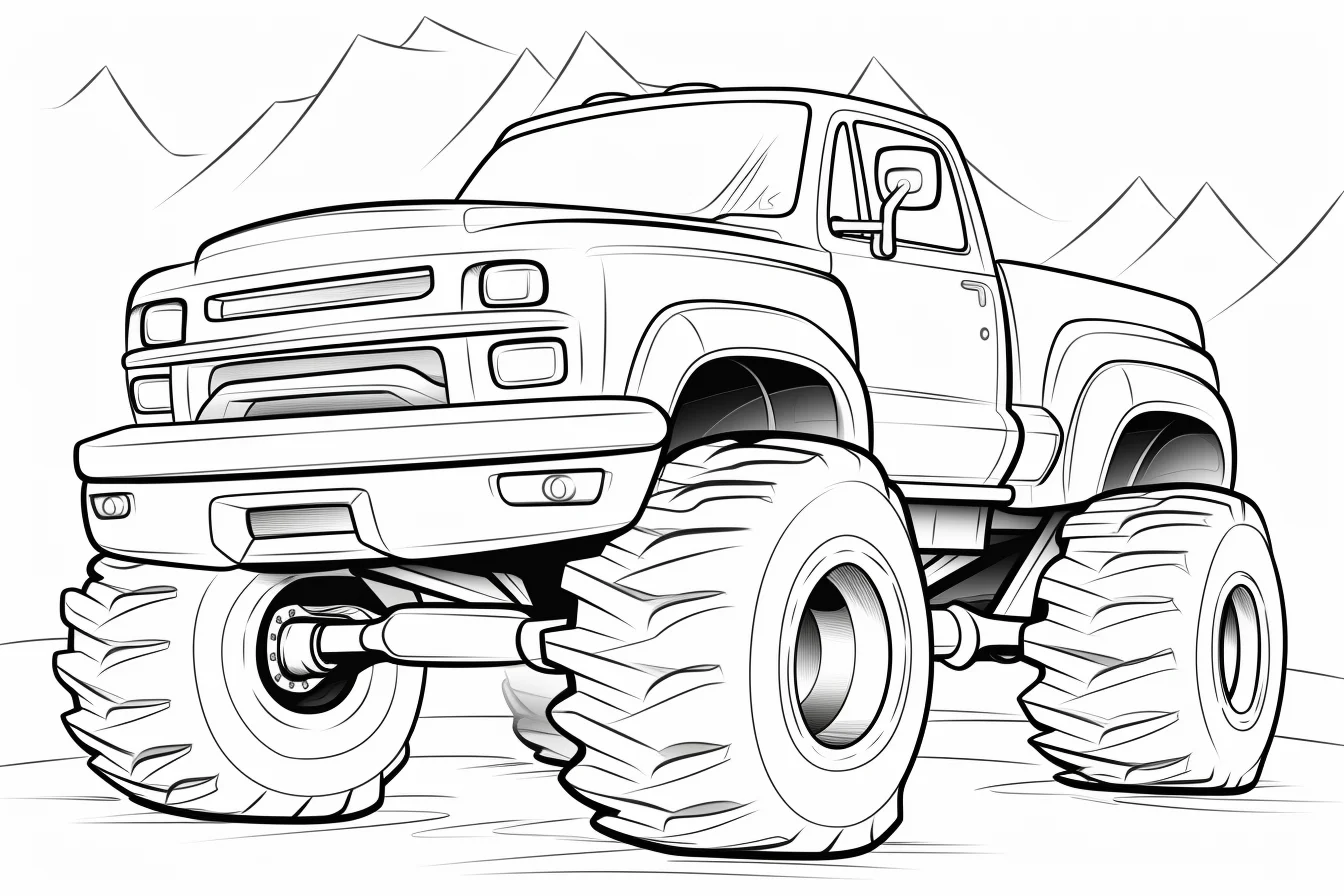 printable monster truck coloring page