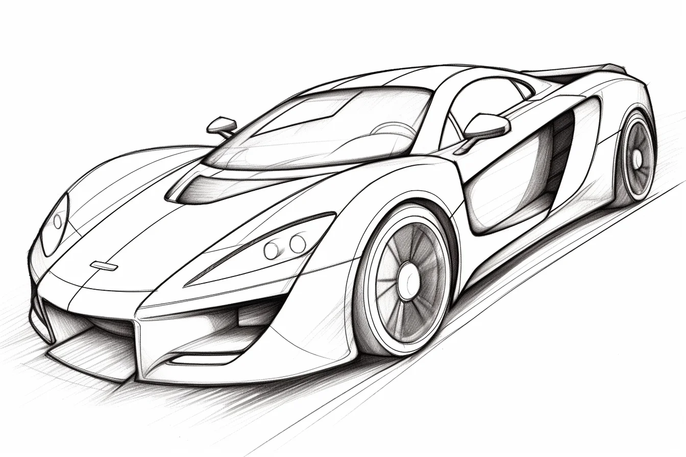 printable sports car coloring page