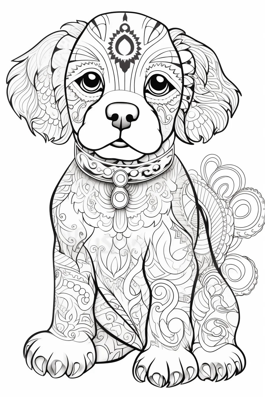  puppy coloring pages for adults