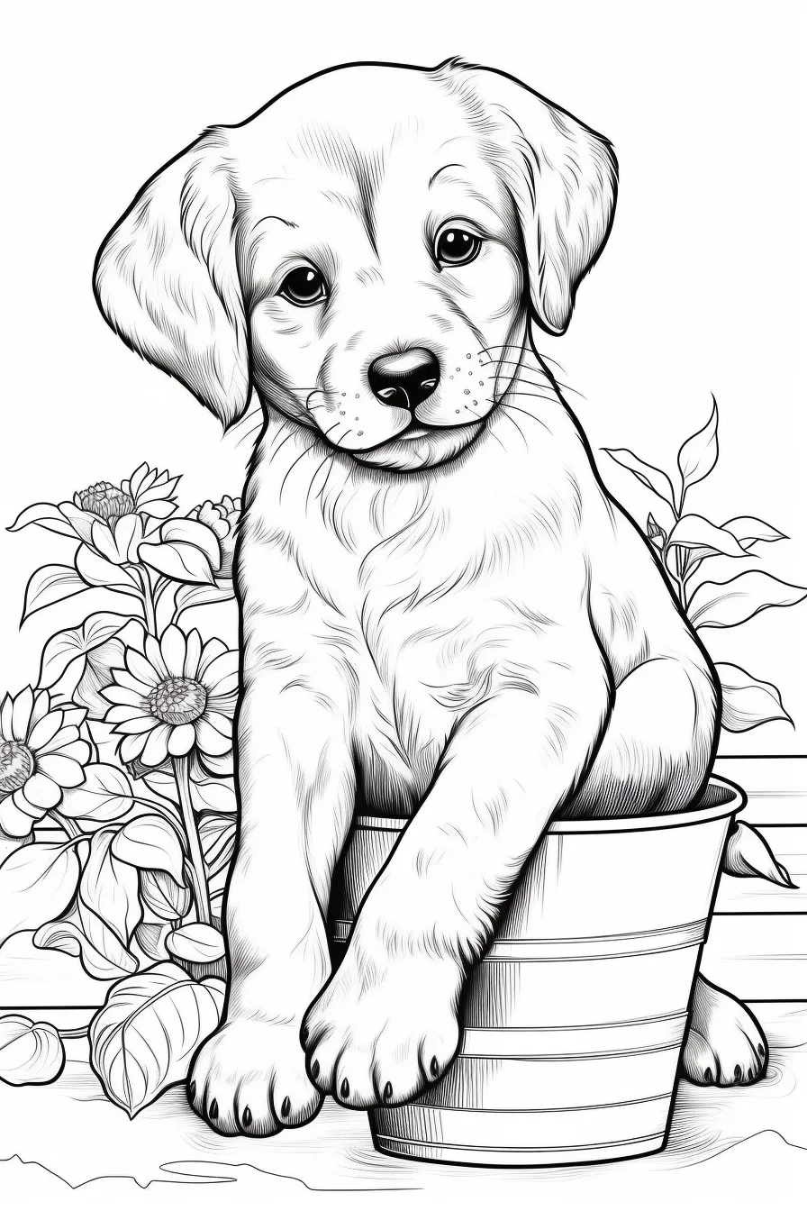 puppy coloring pages printable for kids