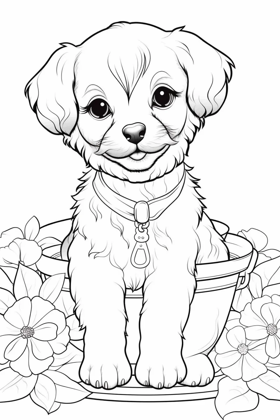 puppy coloring pages printable kids