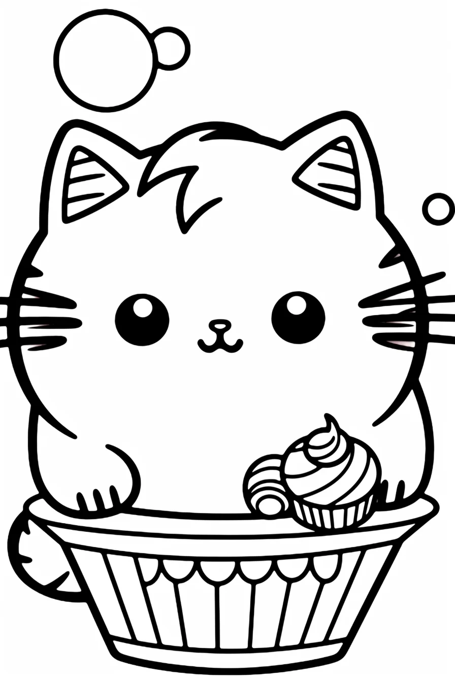 pusheen cute cat coloring pages
