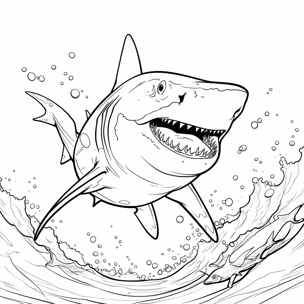 scary shark coloring pages