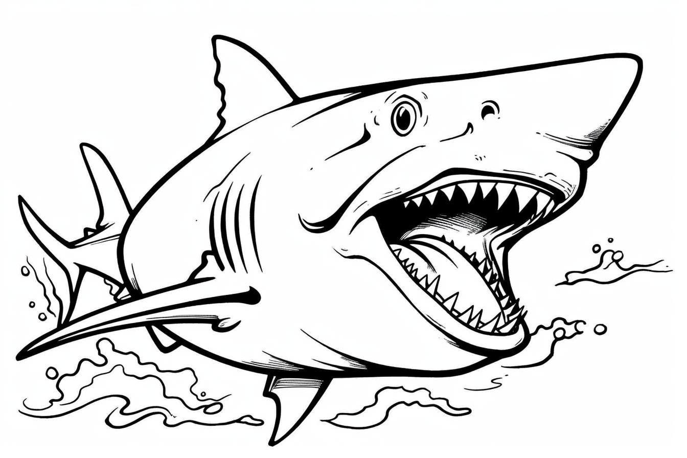 shark coloring pages free printable