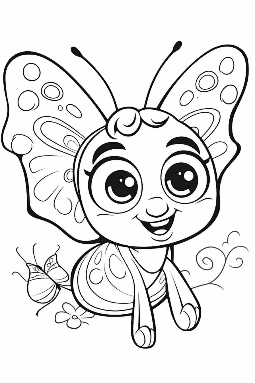 simple butterfly coloring pages for kids