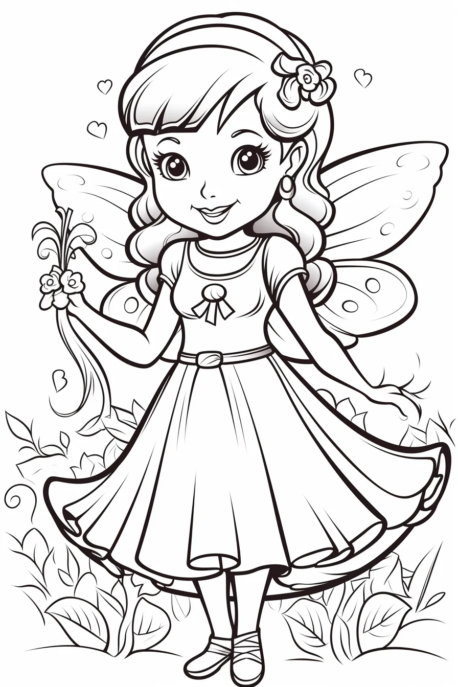simple fairy coloring page