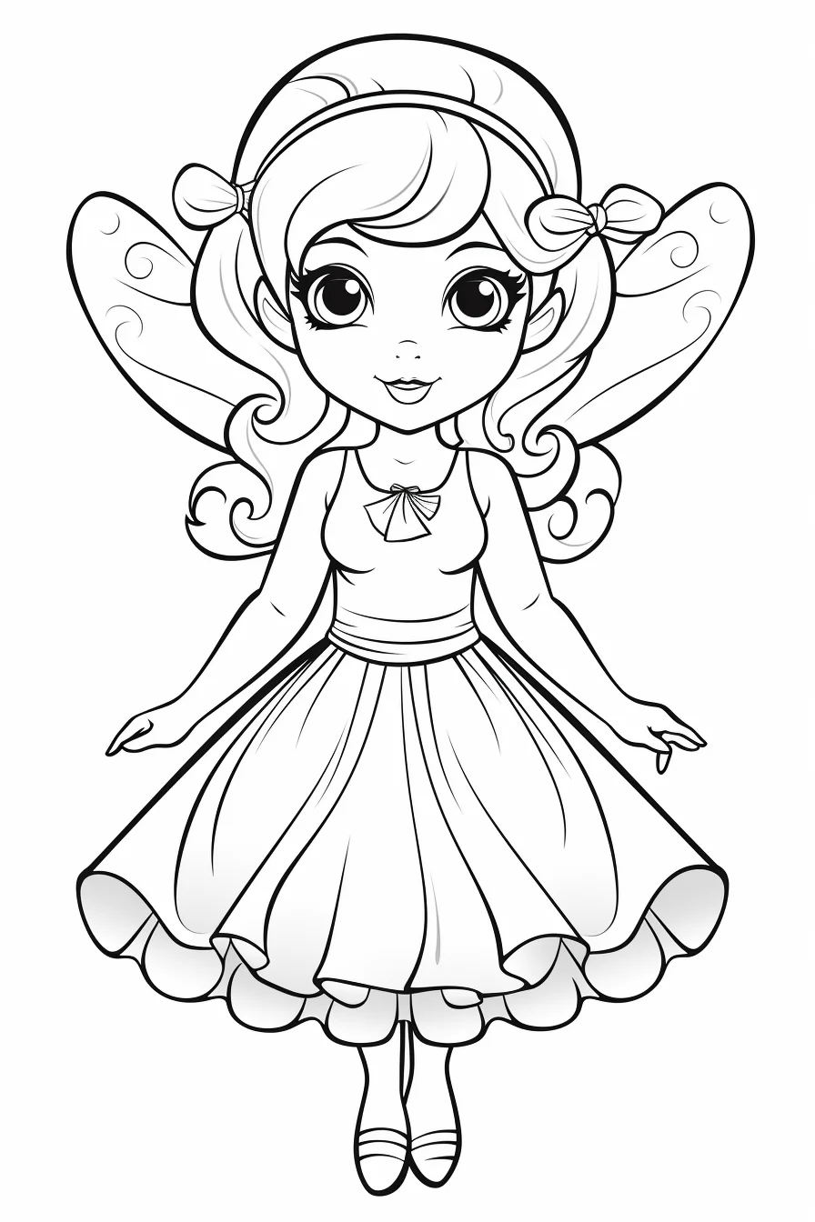simple fairy coloring pages