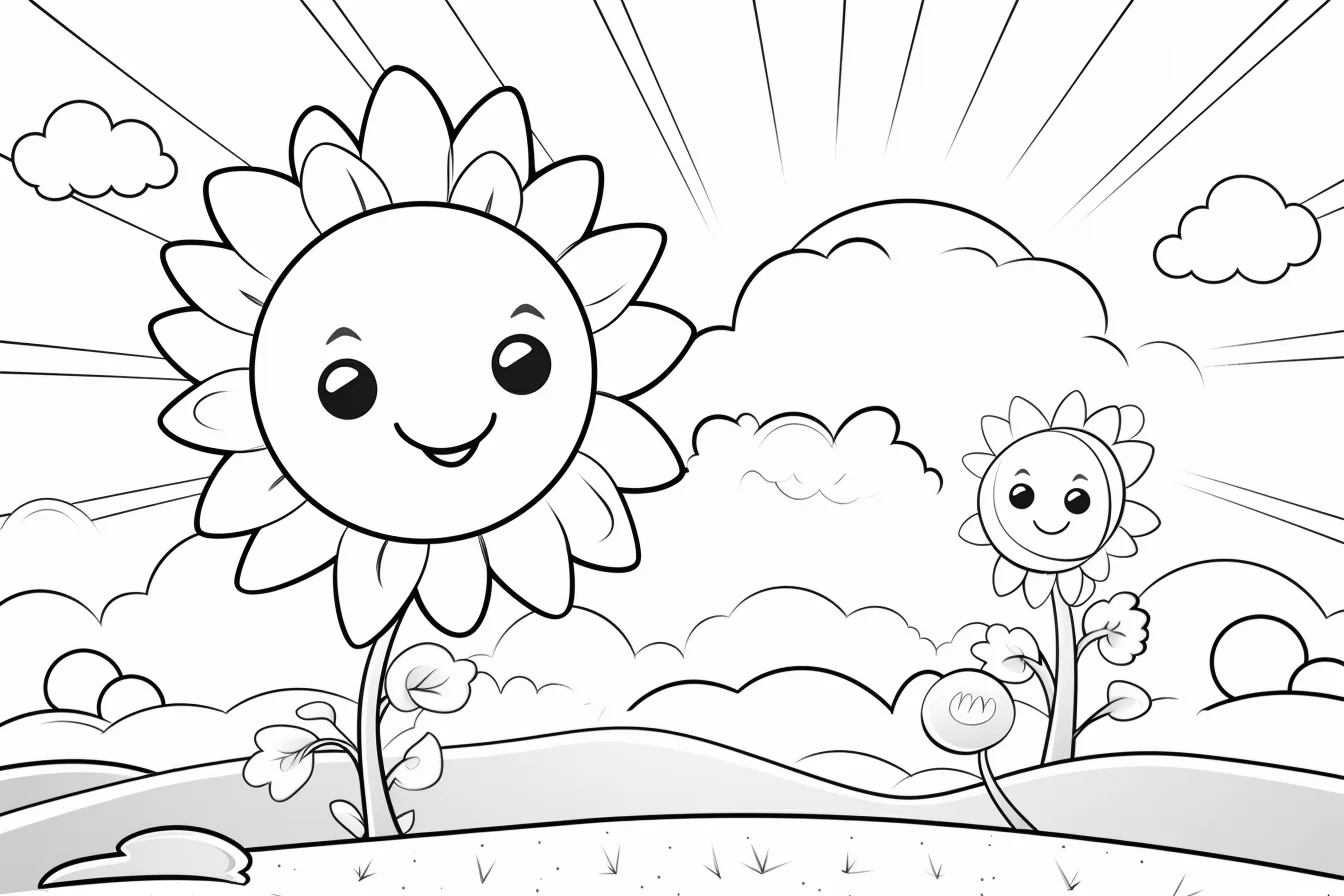 simple summer coloring pages for kids