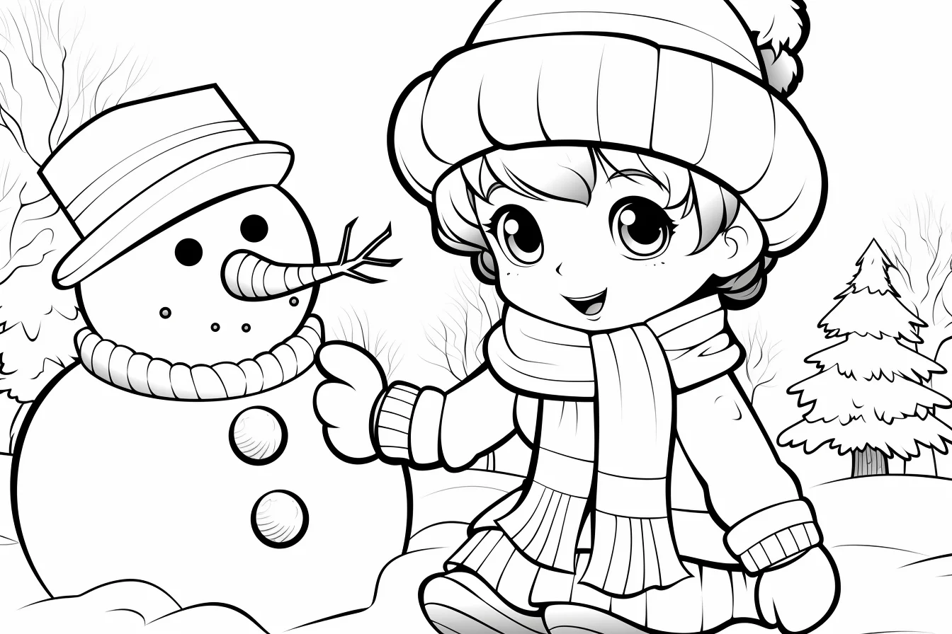 snowman coloring page free printable