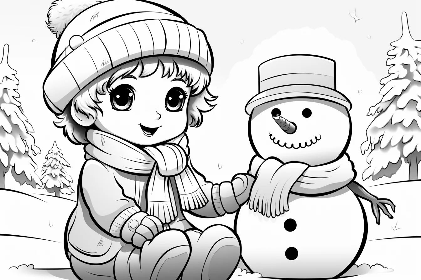 snowman coloring page free