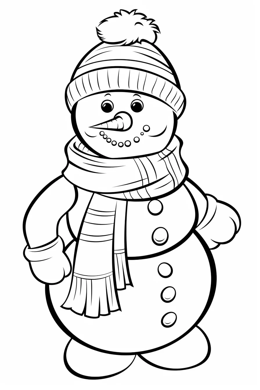 snowman winter coloring pages for kids