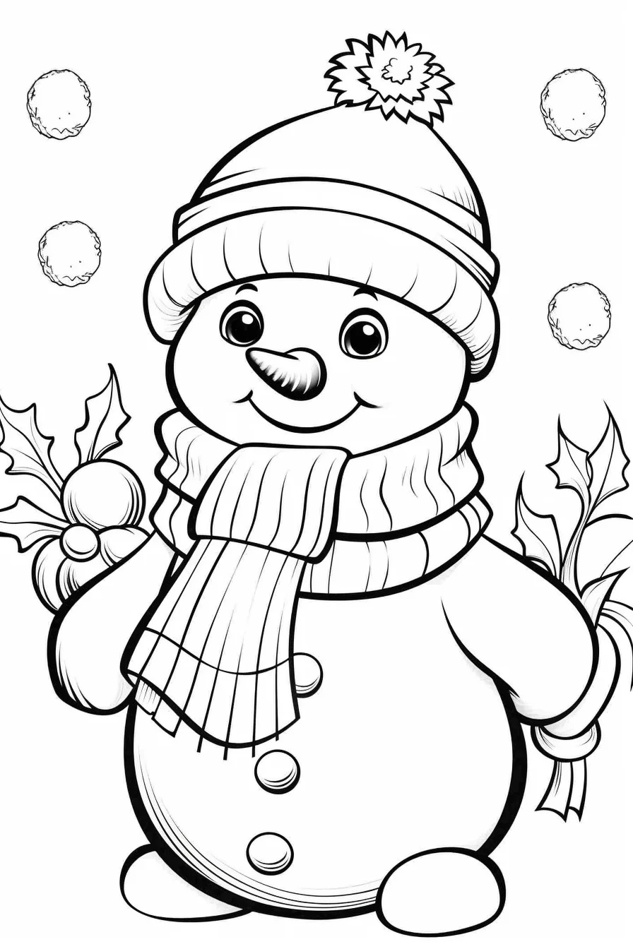 snowman winter coloring pages for toddlers