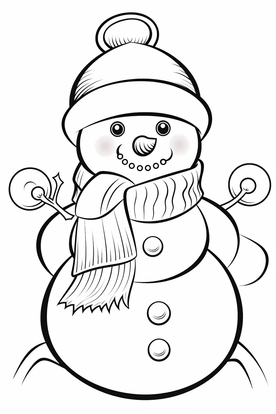 snowman winter coloring pages printable