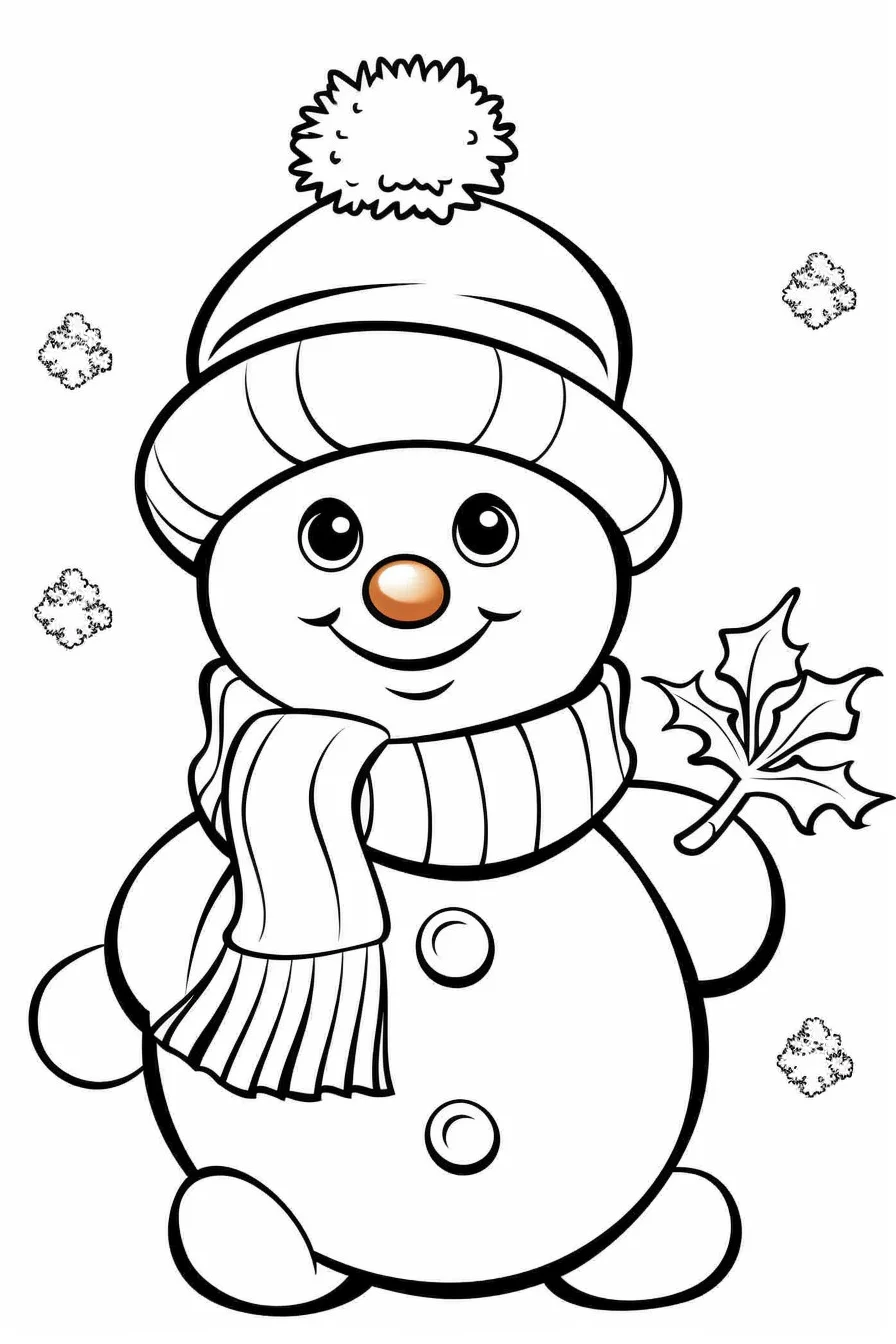 snowman winter coloring pages