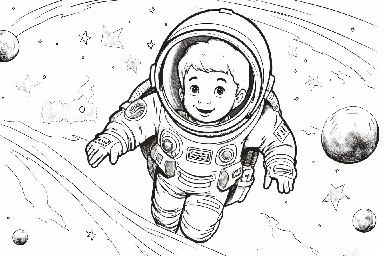 space coloring pages free