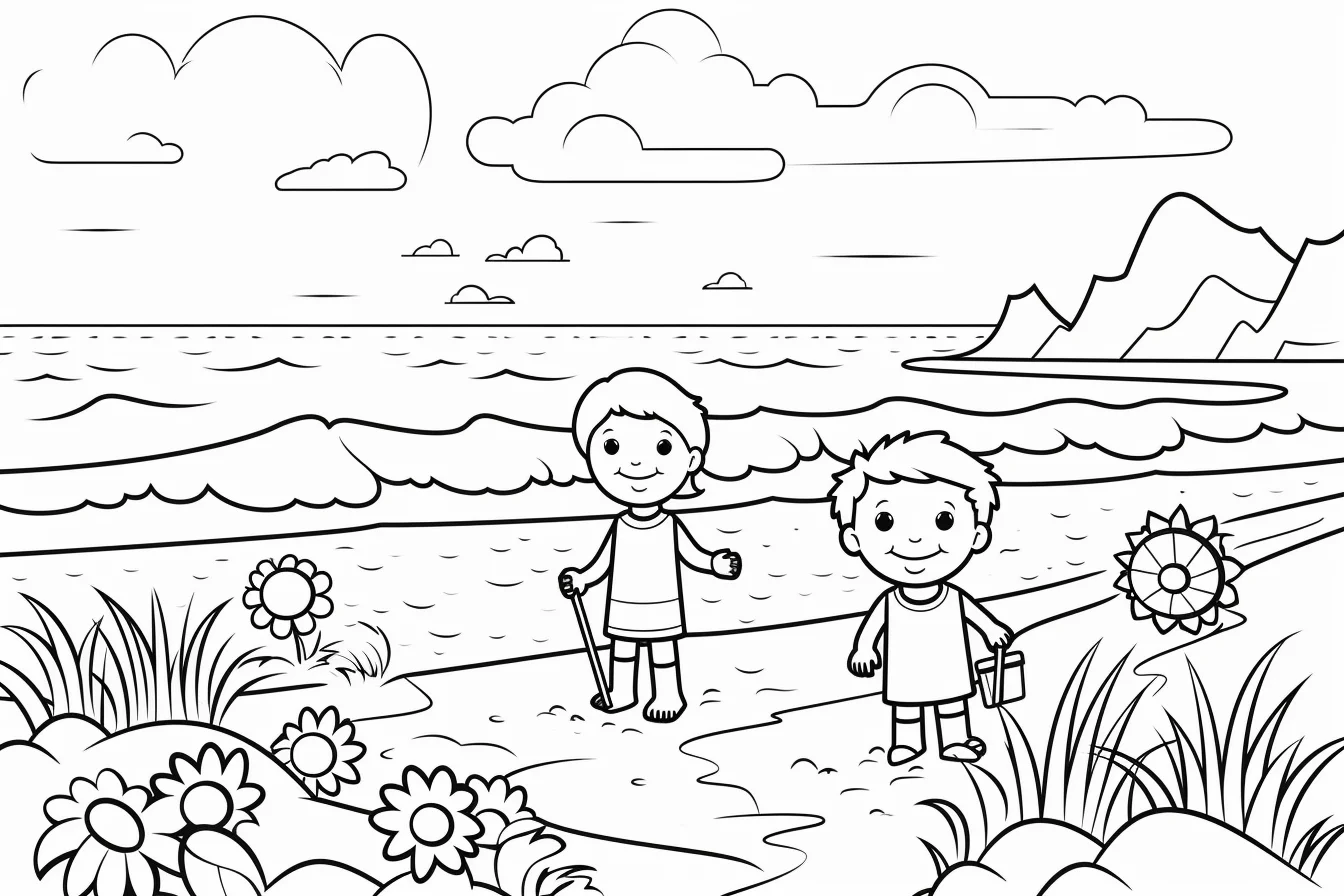 summertime beach summer coloring pages