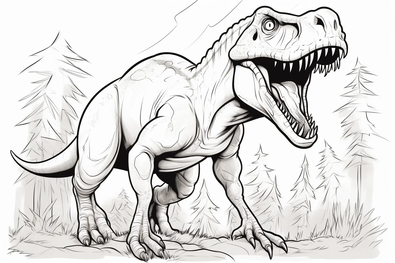 t rex coloring page free
