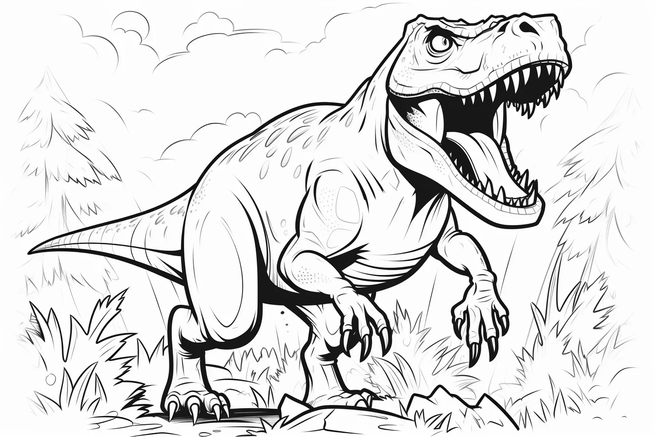 t rex coloring page jurassic world