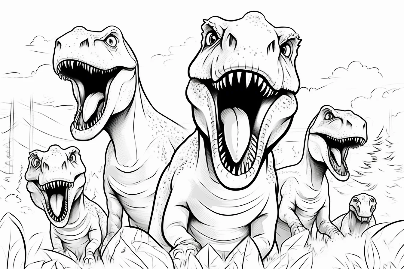 t rex coloring page printable free