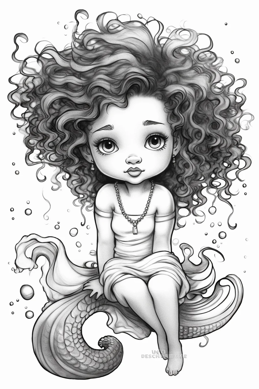 the little mermaid coloring pages cute