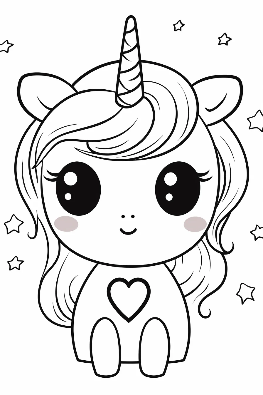 Kawaii Unicorn Coloring Pages Free Unicorn Colouring, 59% OFF