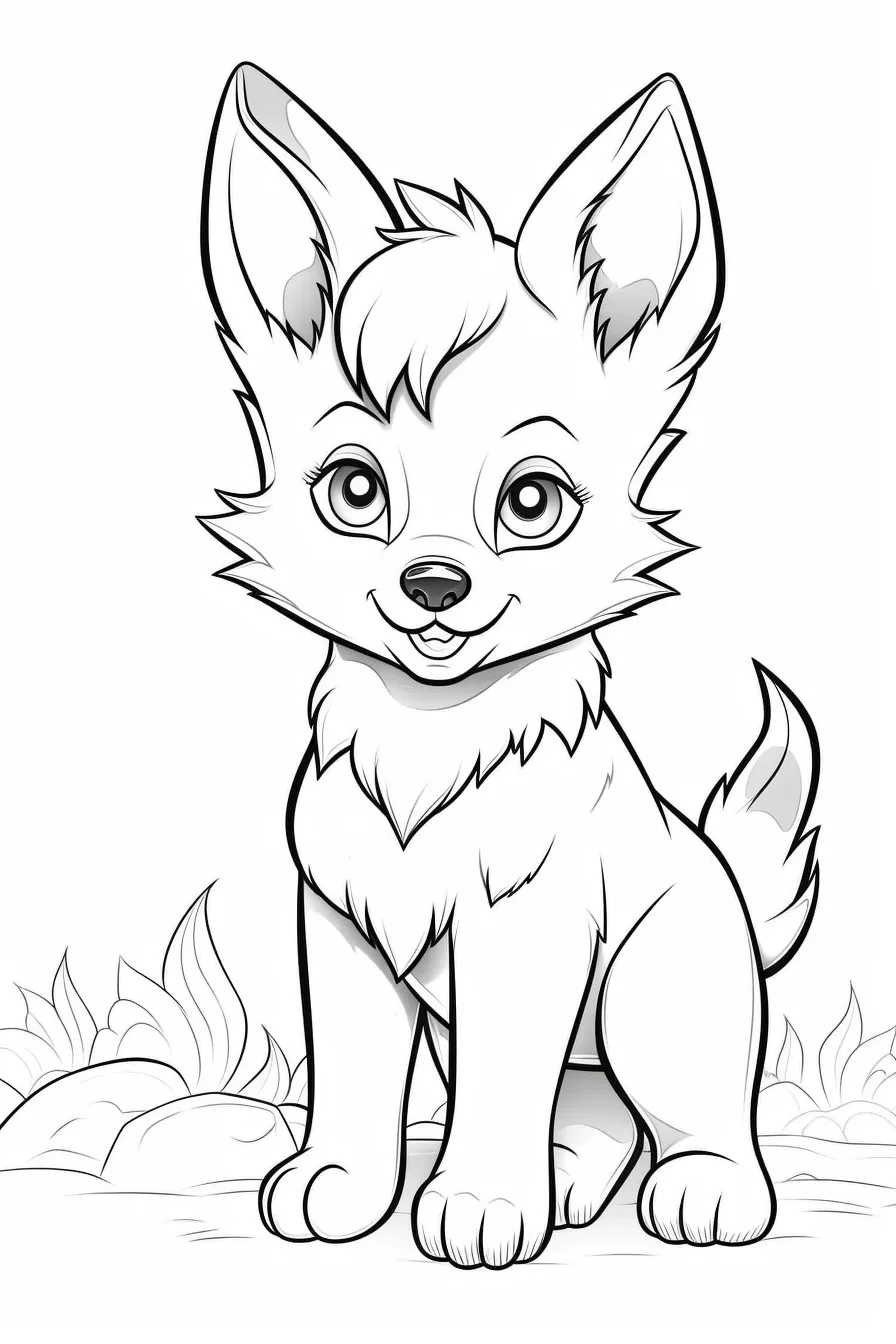 wolf coloring pages cute baby