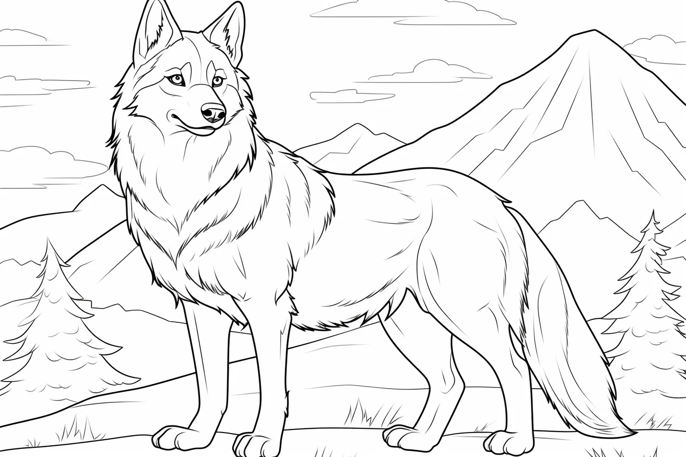 wolf coloring pages for kids
