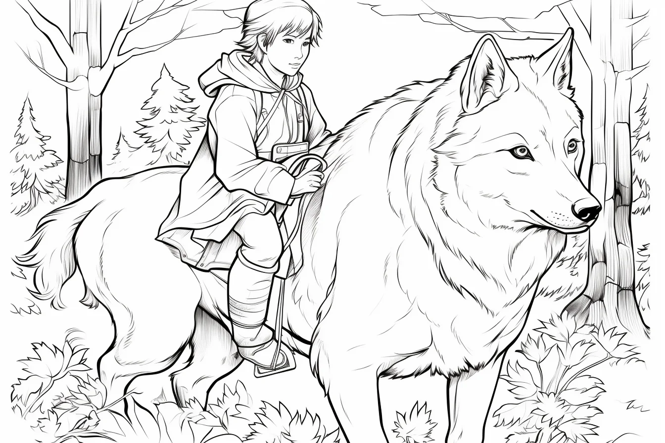 wolf coloring sheet
