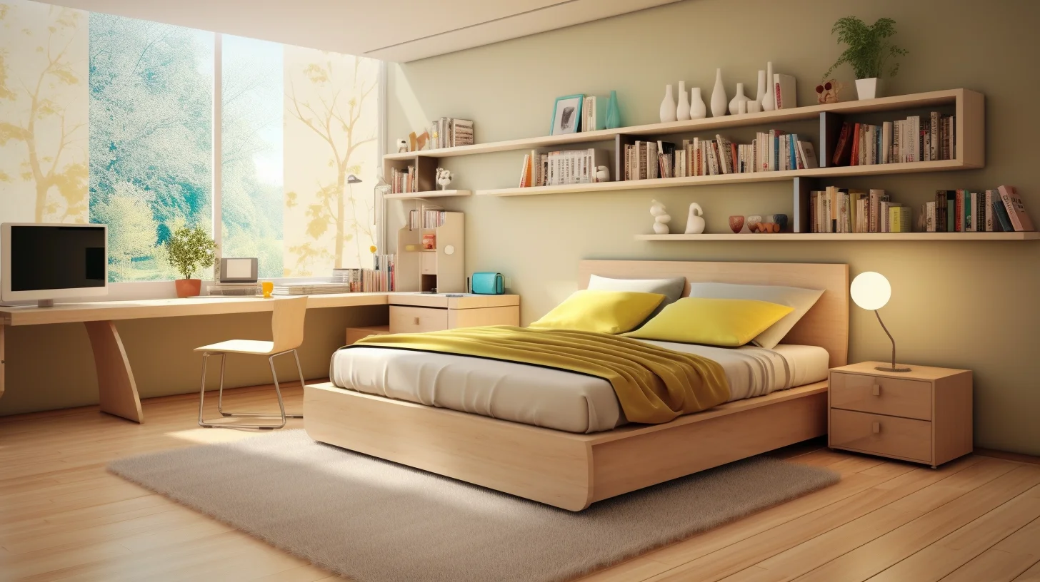 yellow teenage bedroom design
