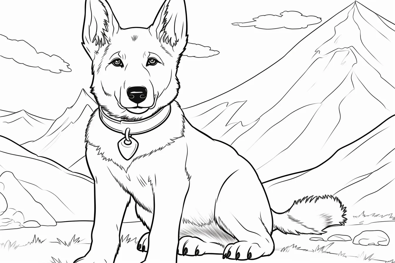 German Shepherd puppy coloring pages to print