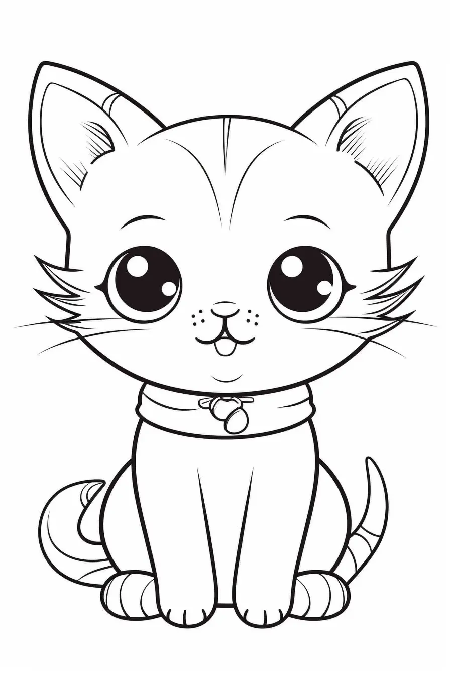 Realistic Cat Coloring Pages