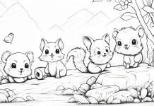 animal coloring pages easy